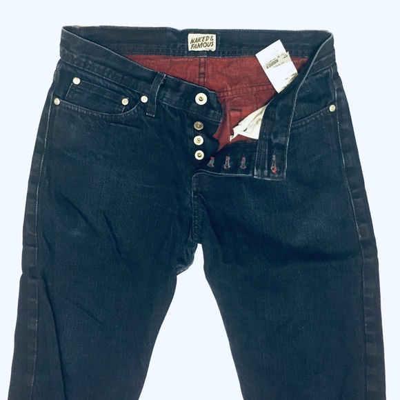 Naked & Famous Weird Guy Red Weft Selvedge Jeans - Picture 3 of 8